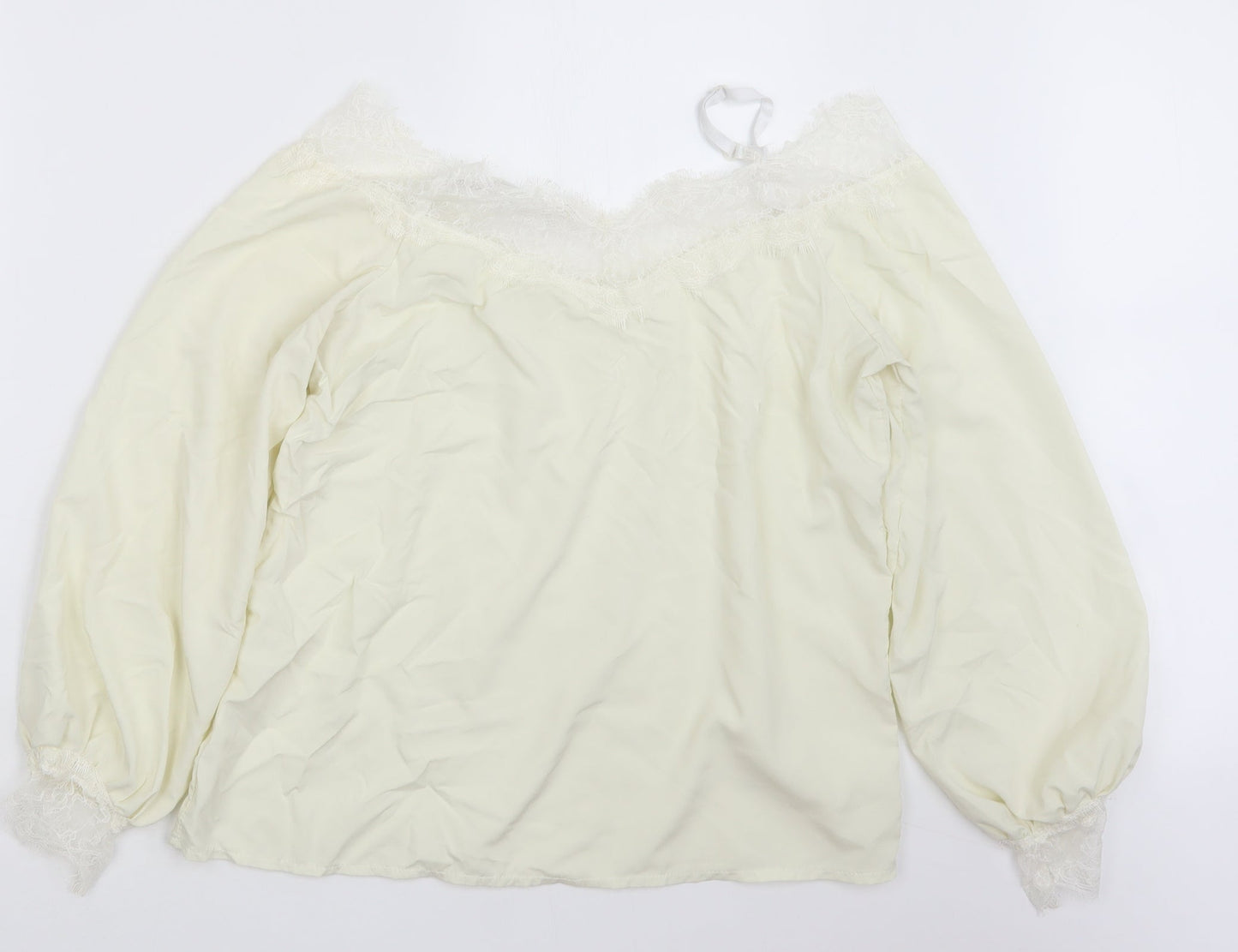 Womens UK Size M Preworn Ivory Basic Blouse