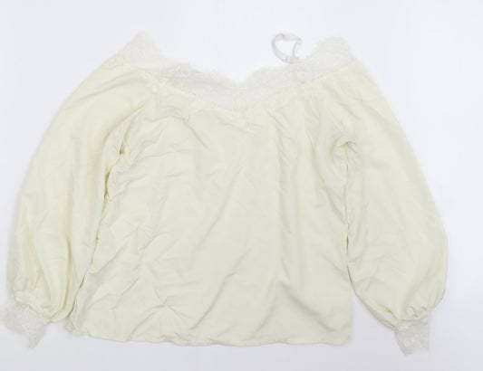 Womens UK Size M Preworn Ivory Basic Blouse