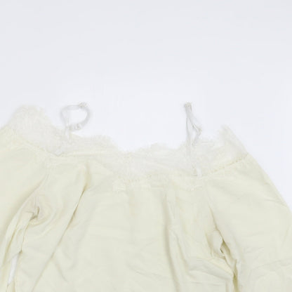 Womens UK Size M Preworn Ivory Basic Blouse