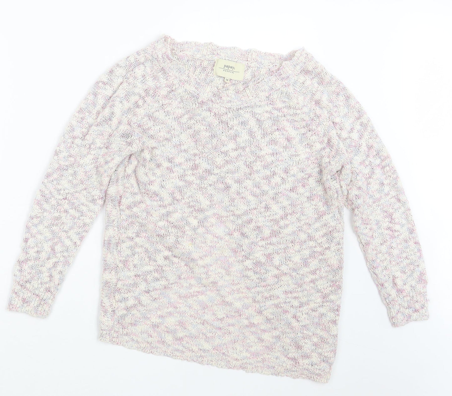 Womens UK Size 14 Papaya Purple Pullover Jumper