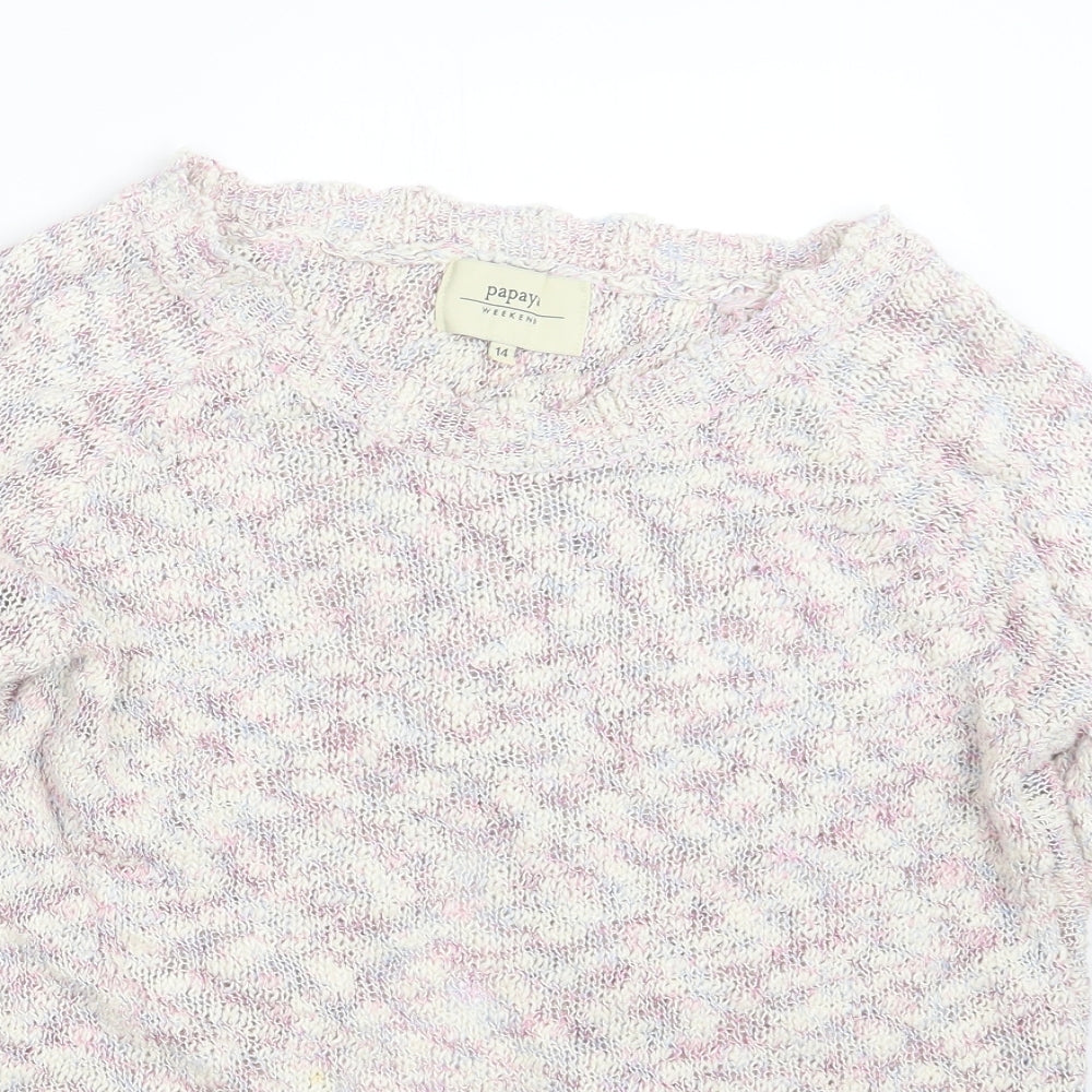 Womens UK Size 14 Papaya Purple Pullover Jumper