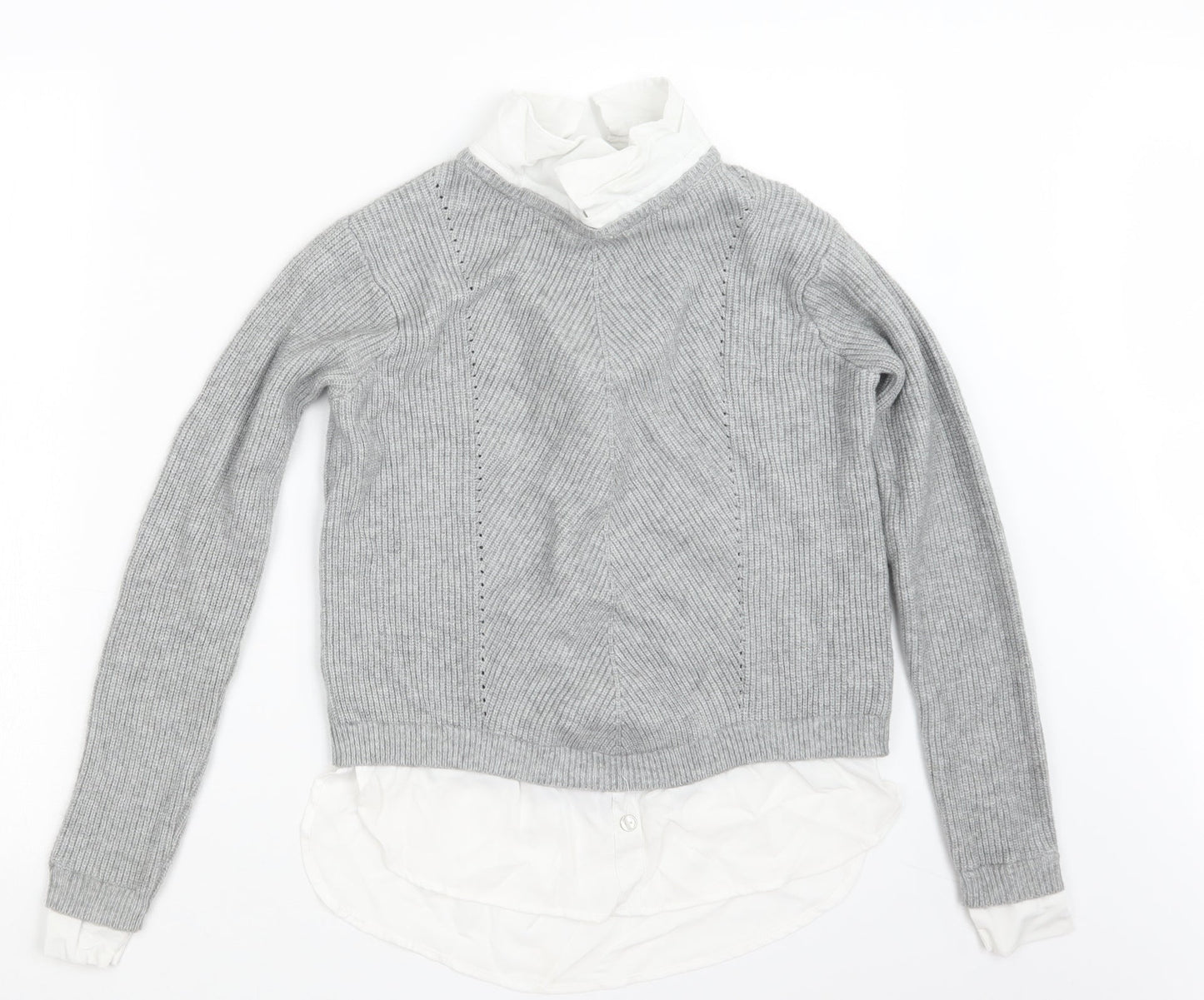 Primark Womens Grey  Knit Pullover Jumper Size 12