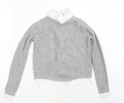 Primark Womens Grey  Knit Pullover Jumper Size 12