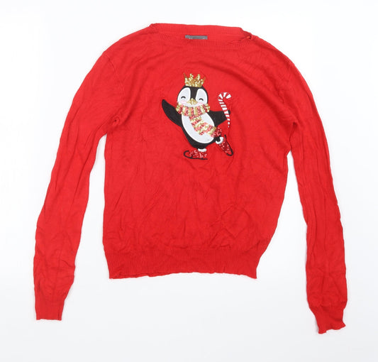 Primark Womens Red  Knit Pullover Jumper Size 6