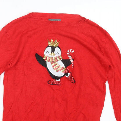 Primark Womens Red  Knit Pullover Jumper Size 6