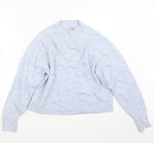Womens UK Size S Mango Blue Pullover Jumper