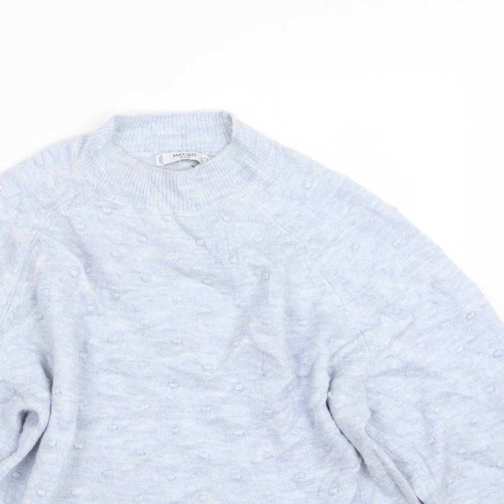 Womens UK Size S Mango Blue Pullover Jumper