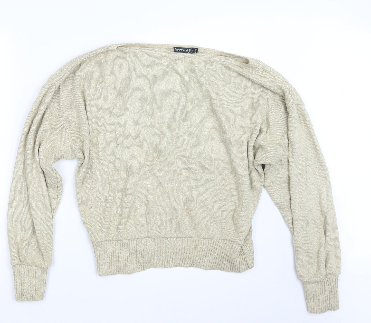 Boohoo Womens Beige  Knit Pullover Jumper Size M