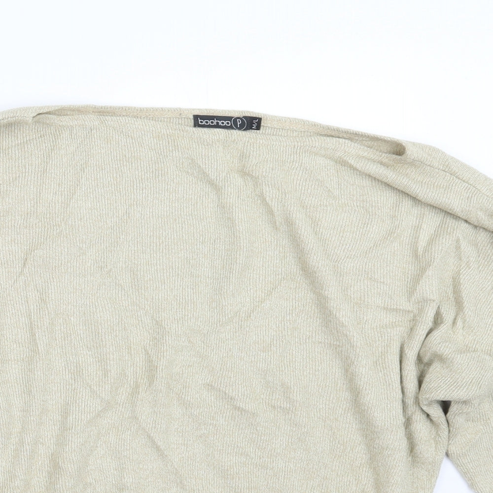 Boohoo Womens Beige  Knit Pullover Jumper Size M