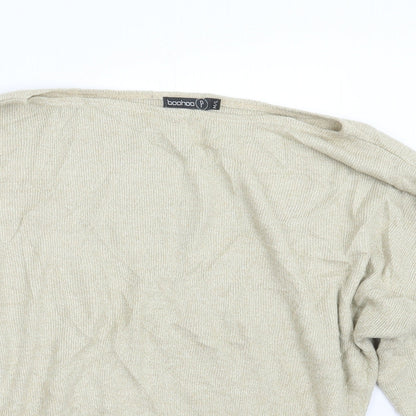 Boohoo Womens Beige  Knit Pullover Jumper Size M