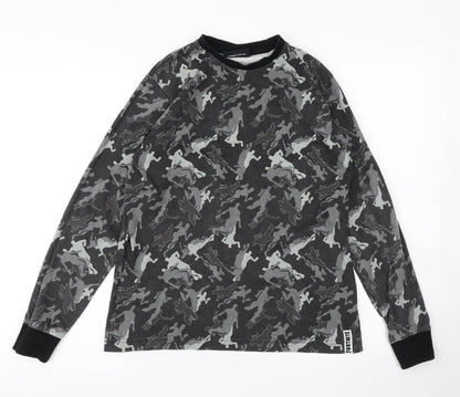 Matalan Boys Grey Camouflage  Basic T-Shirt Size L  - Fortnite