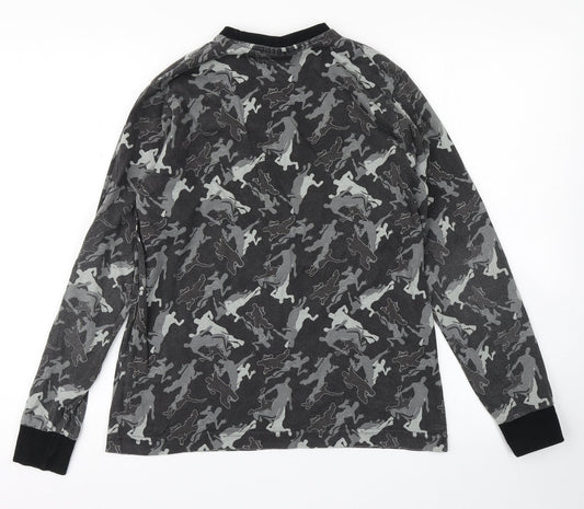 Matalan Boys Grey Camouflage  Basic T-Shirt Size L  - Fortnite