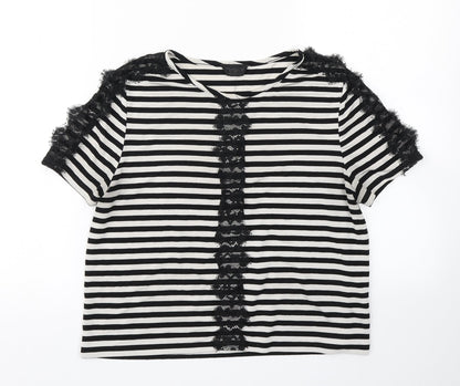 Womens UK Size 10 Topshop Black Basic T-Shirt