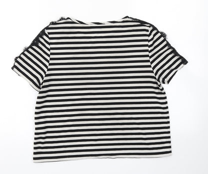 Womens UK Size 10 Topshop Black Basic T-Shirt
