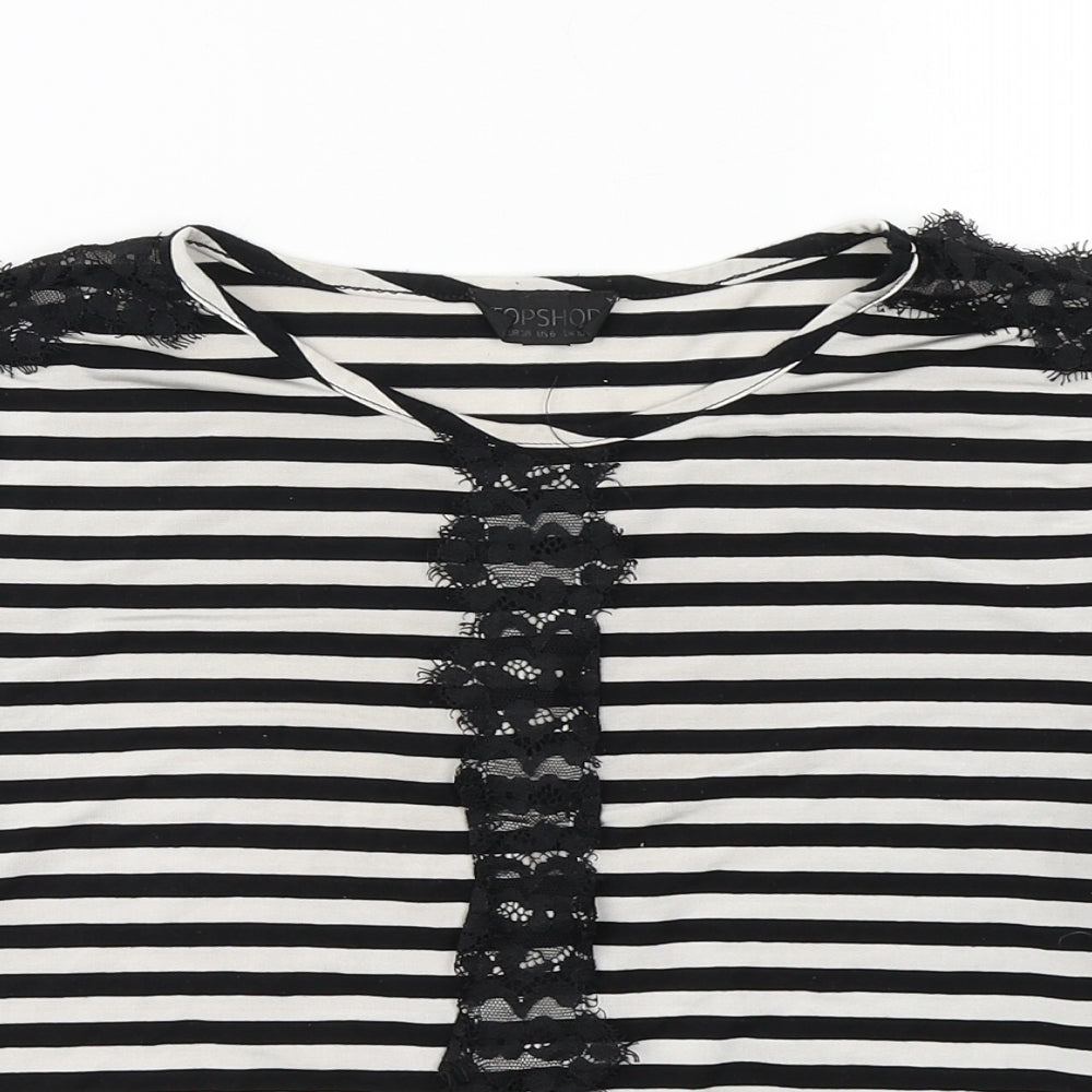 Womens UK Size 10 Topshop Black Basic T-Shirt