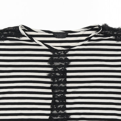 Womens UK Size 10 Topshop Black Basic T-Shirt