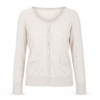 Womens UK Size M H&M Beige Cardigan Jumper