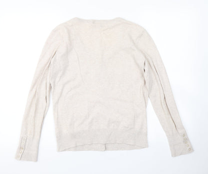 Womens UK Size M H&M Beige Cardigan Jumper