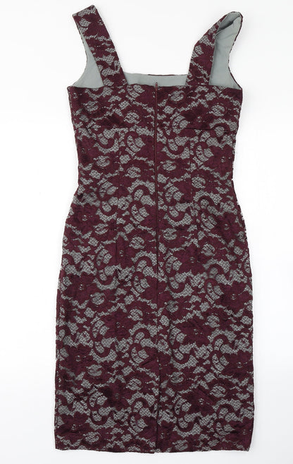 Hybrid Womens Purple  Lace Pencil Dress  Size 12