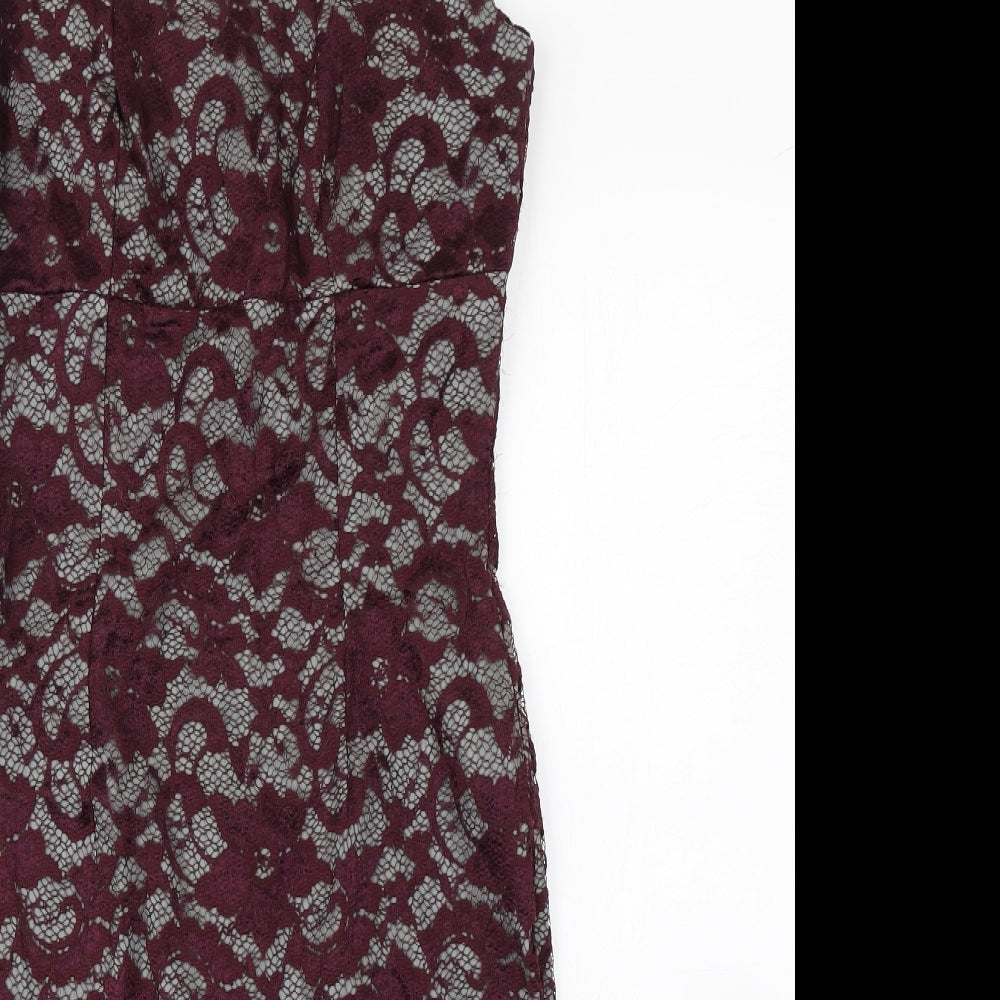 Hybrid Womens Purple  Lace Pencil Dress  Size 12