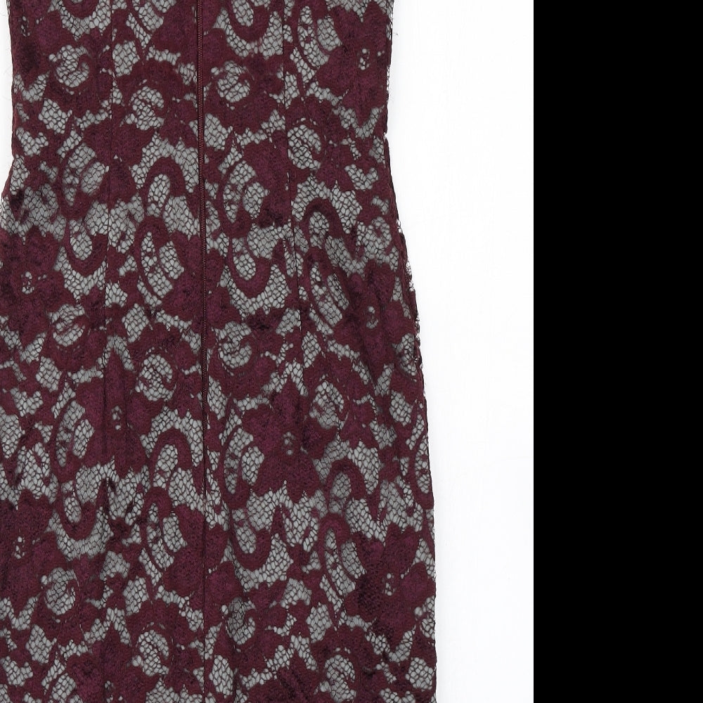 Hybrid Womens Purple  Lace Pencil Dress  Size 12