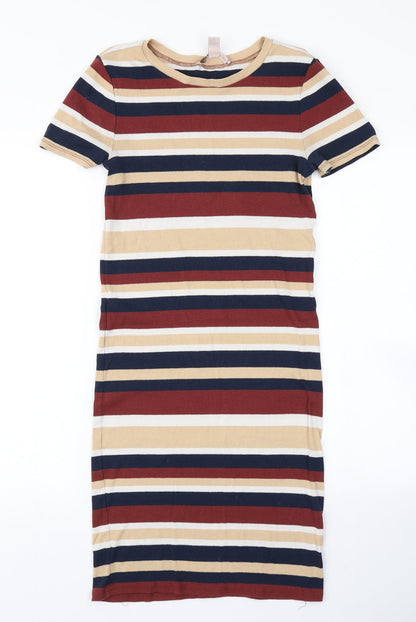 FOREVER 21 Womens Brown Striped Knit Bodycon  Size L