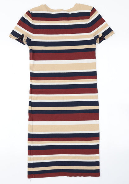 FOREVER 21 Womens Brown Striped Knit Bodycon  Size L