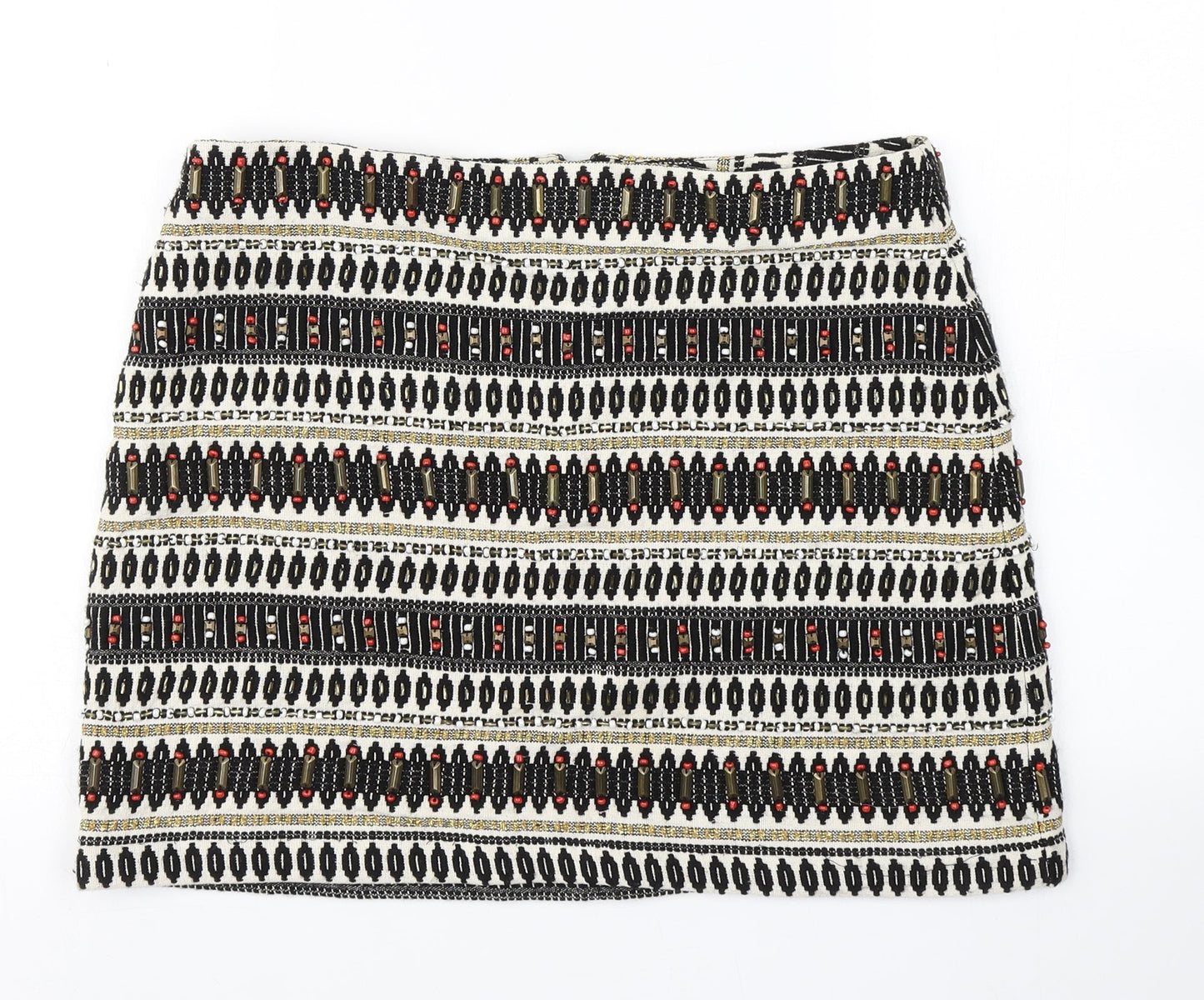 NEXT Womens Brown Striped  A-Line Skirt Size 12