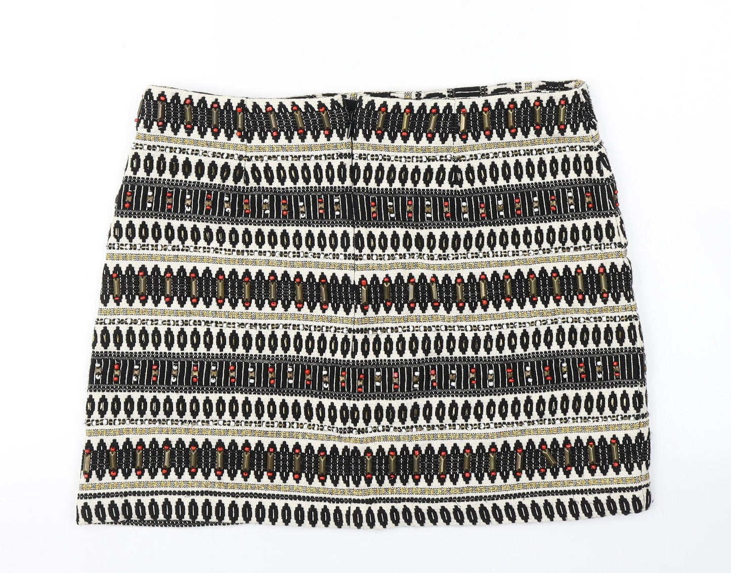 NEXT Womens Brown Striped  A-Line Skirt Size 12