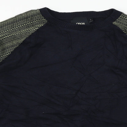 ASOS Mens Blue  Knit Pullover Jumper Size L
