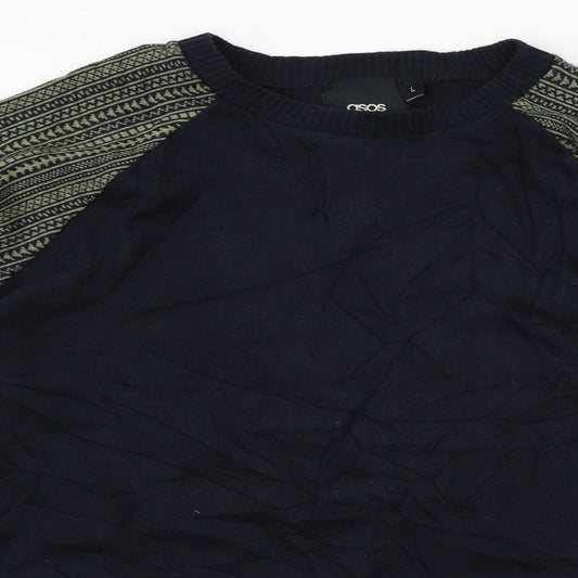 ASOS Mens Blue  Knit Pullover Jumper Size L