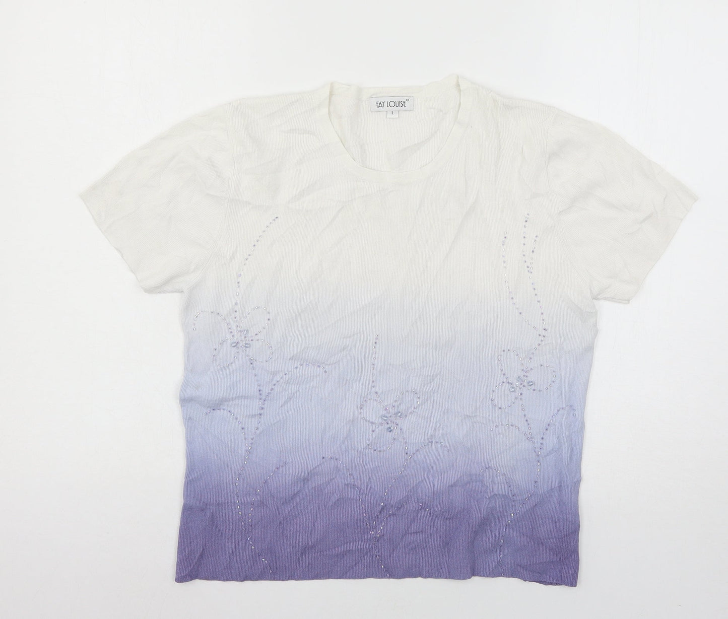Womens UK Size L Fay Louise White Basic T-Shirt