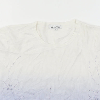 Womens UK Size L Fay Louise White Basic T-Shirt