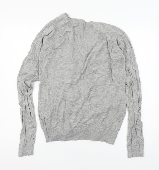 Womens UK Size L Preworn Grey Cardigan Jumper