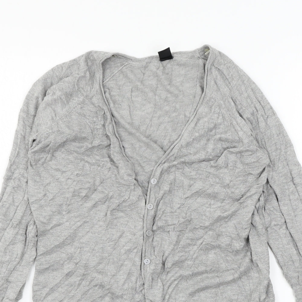 Womens UK Size L Preworn Grey Cardigan Jumper