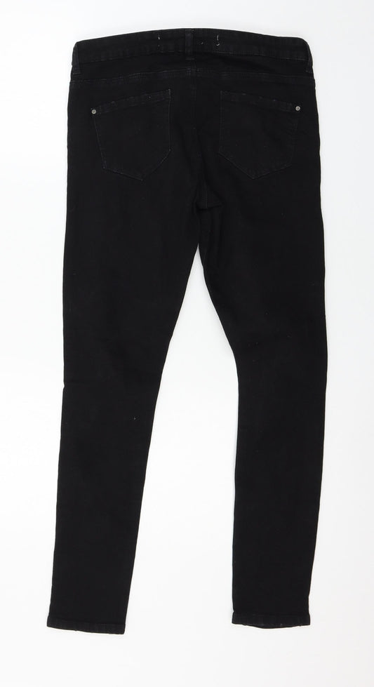Denim & Co. Womens Black  Denim Skinny Jeans Size 12 L28 in