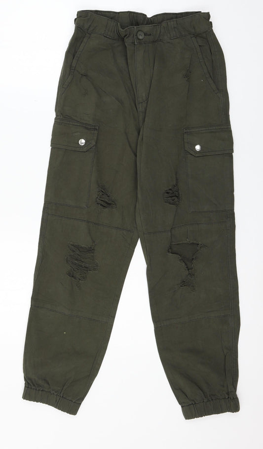 Womens UK Size 28 in Preworn Regular Fit  Green Trousers