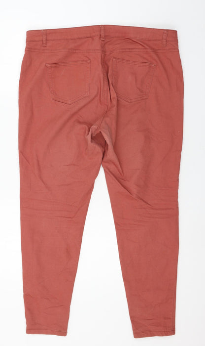 Denim & Co. Womens Red  Denim Skinny Jeans Size 18 L27 in