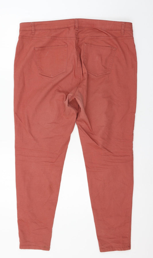 Denim & Co. Womens Red  Denim Skinny Jeans Size 18 L27 in