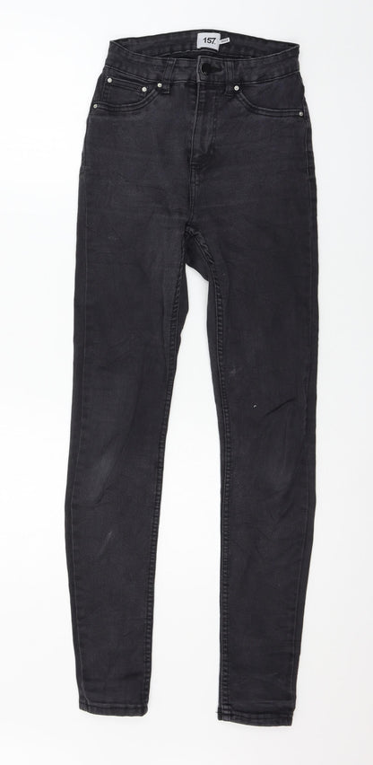 157 Womens Red Geometric Denim Skinny Jeans Size S L29 in
