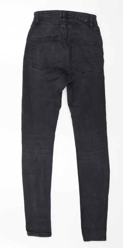 157 Womens Red Geometric Denim Skinny Jeans Size S L29 in