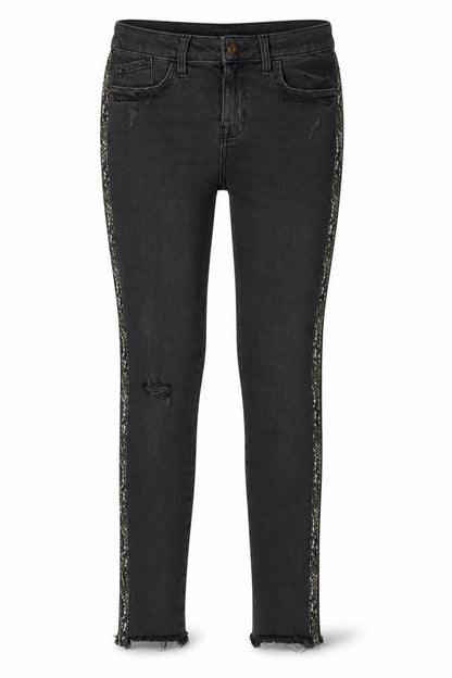 Zara Womens Grey Striped Denim Skinny Jeans Size 8 L27 in