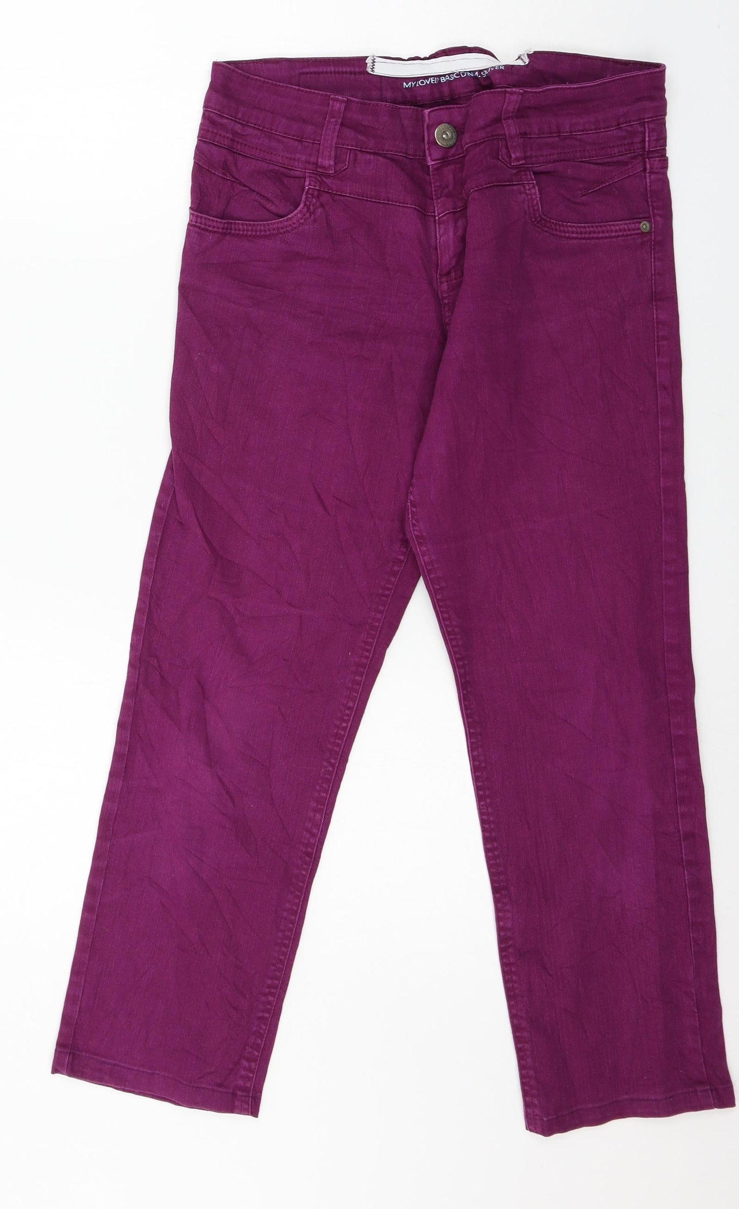 Womens UK Size 32 in St Oliver Regular Fit Cropped Purple Jeans