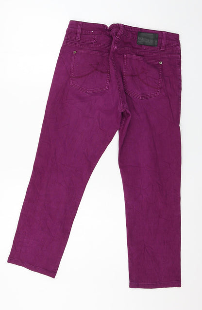 Womens UK Size 32 in St Oliver Regular Fit Cropped Purple Jeans
