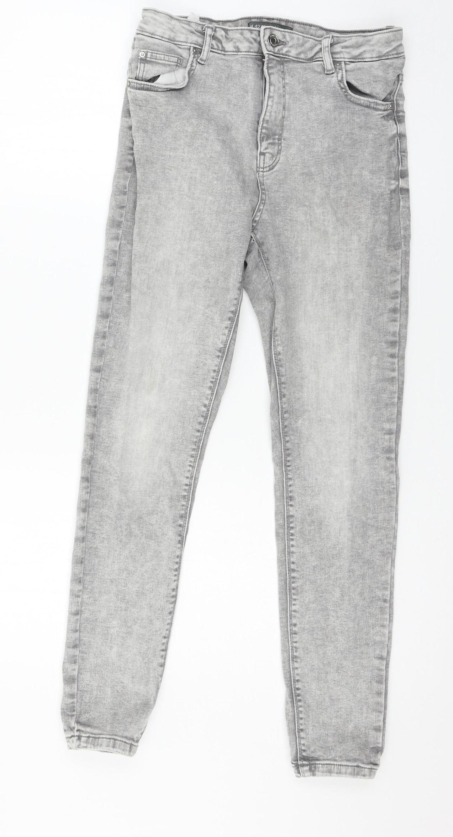 Denim & Co. Womens Grey  Denim Skinny Jeans Size 14 L26 in