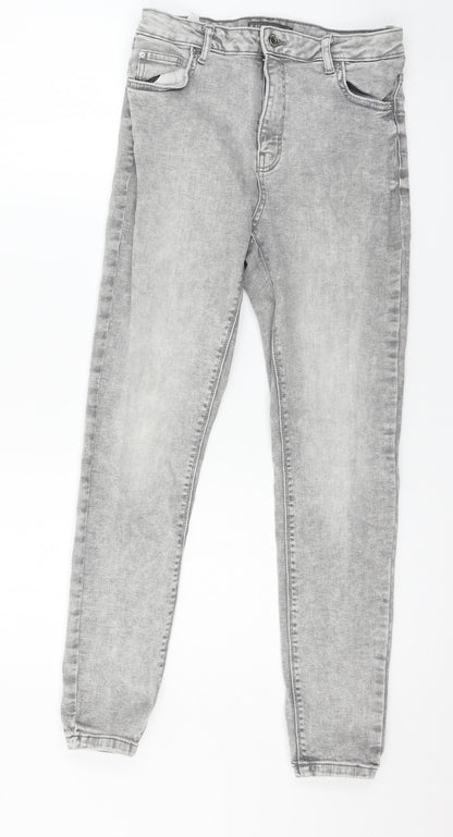Denim & Co. Womens Grey  Denim Skinny Jeans Size 14 L26 in