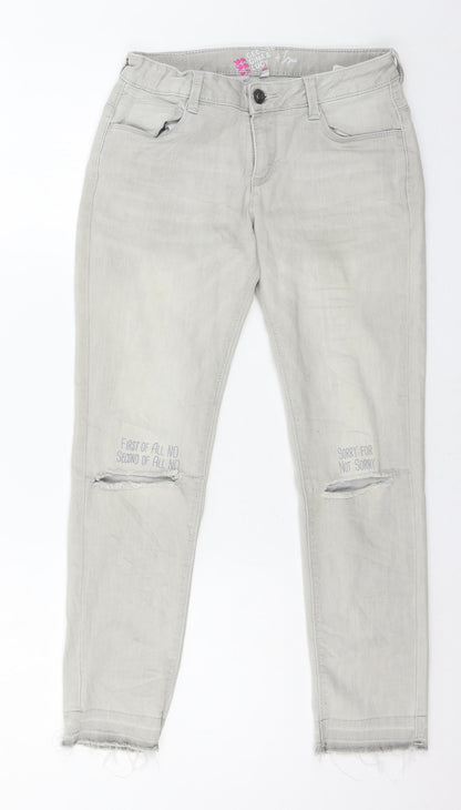George Gina & Lucy Girls Grey  Denim Skinny Jeans Size 13 Years - distressed