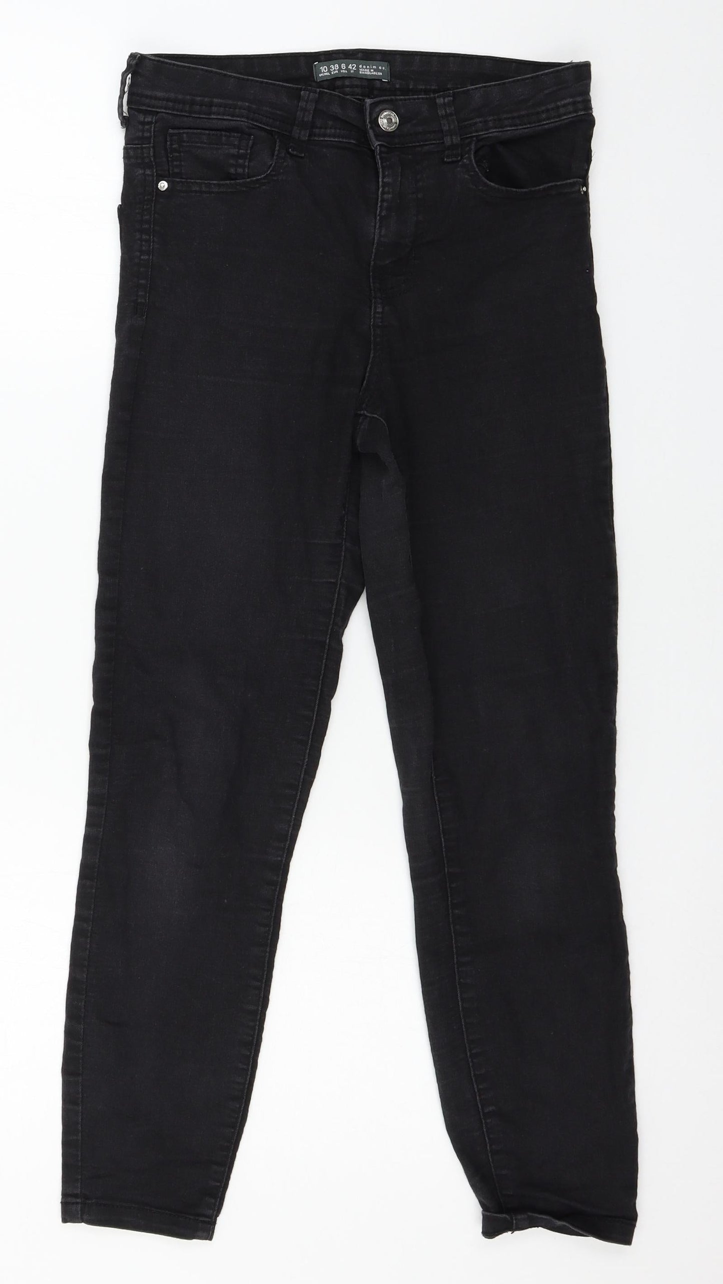 Denim & Co. Womens Black  Denim Skinny Jeans Size 10 L24 in