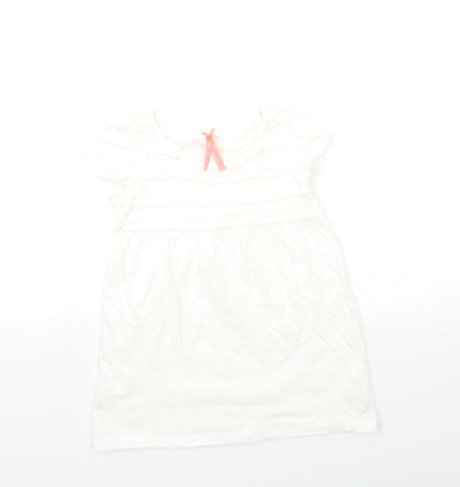NEXT Girls White   Basic T-Shirt Size 6 Years