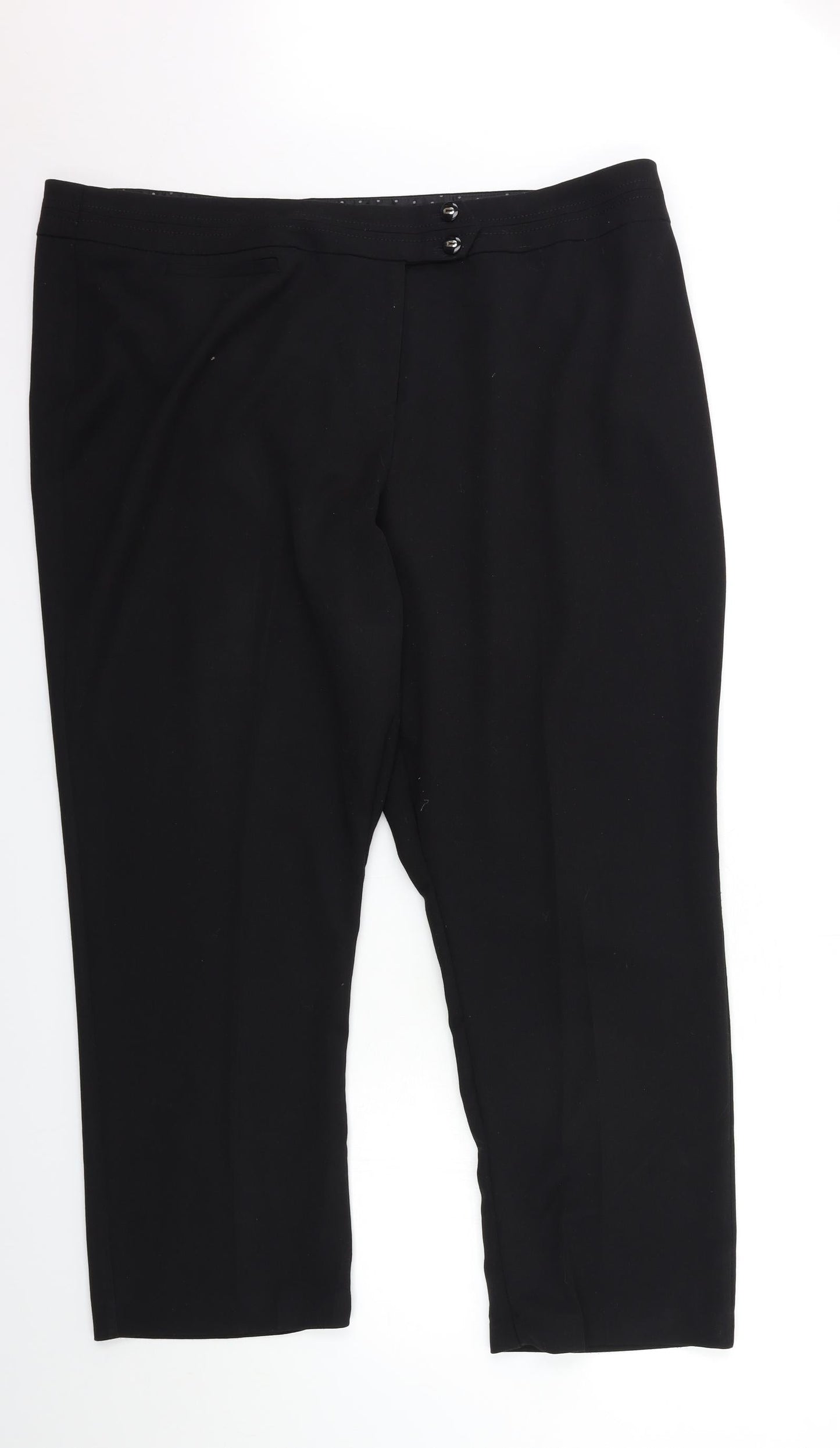 Womens UK Size 42 in Preworn Regular Fit  Black Trousers